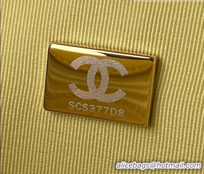 Low Cost Chanel Lambskin Classic Flap Bag with Chain Strap AS3214 Yellow 2021