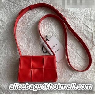Good Quality Bottega Veneta Candy Cassette Intreccio Leather Mini Bag 667048 Red 2023