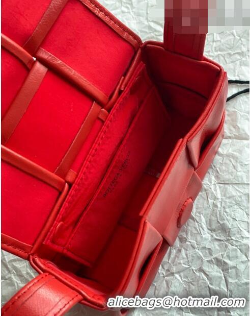 Good Quality Bottega Veneta Candy Cassette Intreccio Leather Mini Bag 667048 Red 2023