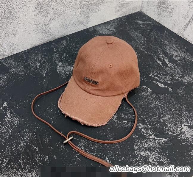 Top Quality Jacquemus Baseball Hat with Fringe 0613 Brown 2023