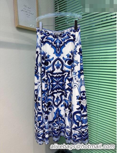 ​Top Design Dolce&Gabbana Vest and Skirt DG6620 Blue 2023
