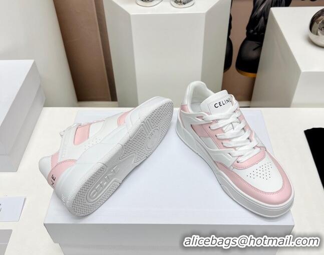 Sumptuous Celine CT-07 Trainer Low Lace-up Sneakers in Calfskin Pink 329005