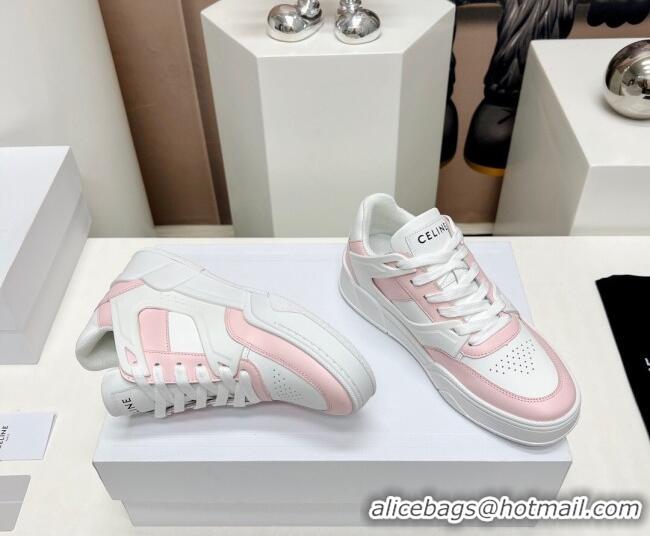 Sumptuous Celine CT-07 Trainer Low Lace-up Sneakers in Calfskin Pink 329005