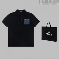 ​New Design Fendi Men's Cotton Polo Shirt M6308 Black 2023