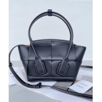 Promotional Bottega Veneta Mini Arco Tote Bag in intreccio Smooth Calfskin 600606 Black 2023