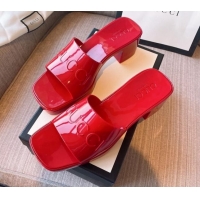 Good Quality ucci Rubber Heel Slide Sandals 5.5cm Red 030280