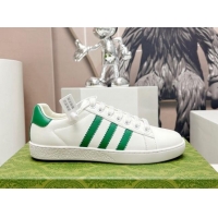 Most Popular Gucci x Adidas Gazelle Silky Calfskin Sneakers White/Green 406043