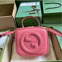 Famous Brand GUCCI BLONDIE TOP HANDLE BAG 744434 Pink