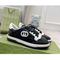 Durable Gucci MAC80 Sneakers in Leather and Fabric Black1/White 420134