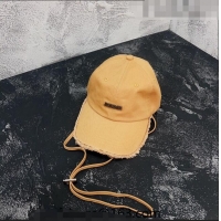 Reasonable Price Jacquemus Baseball Hat with Fringe 0613 Yellow 2023