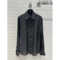 ​Famous Brand Chanel Silk Shirt CH6617 Black 2023