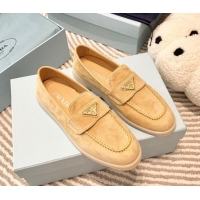 Discount Prada Suede Loafers Apricot 1D222N 612113