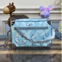 Buy Discount Louis Vuitton Mini Soft Trunk M22588 light blue