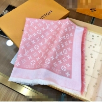 Super Quality Louis Vuitton LV Shine Monogram Shawl Scarf 142cm 8149 Light Pink 2022
