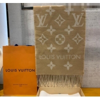 Inexpensive Louis Vuitton LV Essential Monogram Wool Long Scarf 34x180cm 12216 Light Brown 2022