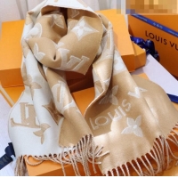 Cheapest Louis Vuitton LV Essential Shine Monogram Wool Long Scarf 32x180cm 21546 Apricot 2023