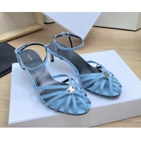 Purchase Celine Triomphe Heel Sandals 4.5cm in Calf Leather Blue 331056