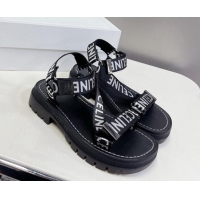 Purchase Celine Printed Strap Sandals Black 524098