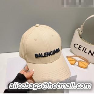 Popular Style Balenciaga Canvas Baseball Hat B0628 Beige 2023