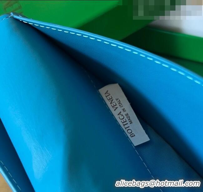 Famous Brand Bottega Veneta Men's Long Intrecciato Wallet 676593 Grey/Pool Blue 2023