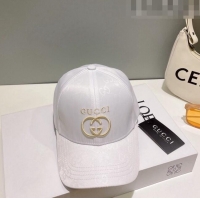 Good Taste Gucci GG Canvas Baseball Hat with Interlocking G 0628 White 2023