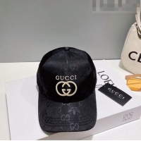 Affordable Price Gucci GG Canvas Baseball Hat with Interlocking G 0628 Black 2023