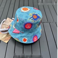 Unique Style Louis Vuitton "Faces" Bucket hat L8071 Light Blue 2023