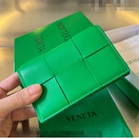 Inexpensive Bottega Veneta Cassette Business Card Case in Intrecciato Leather Parakeet 651396 Green 2023