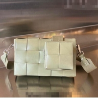 Affordable Price Bottega Veneta Men's Cassette Intrecciato Leather Bag With Versatile Strap 741777 Travertine Green 2023