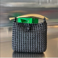 Famous Brand Bottega Veneta Sardine Top handle Bag in Knot Intrecciato Leather 731166 Black 2023