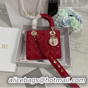 Good Looking Dior Small Lady Dior My ABCDior Bag in Patent Leather CD6902 Cherry Red 2023