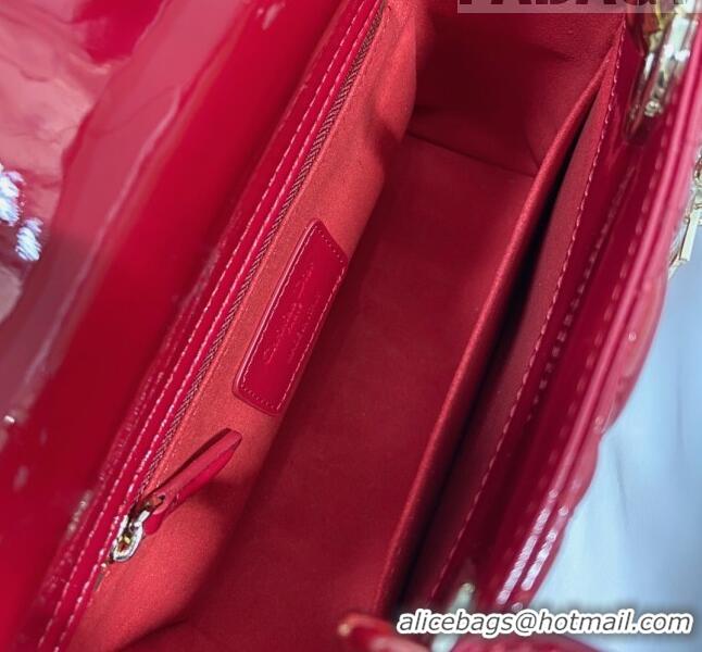 Good Looking Dior Small Lady Dior My ABCDior Bag in Patent Leather CD6902 Cherry Red 2023