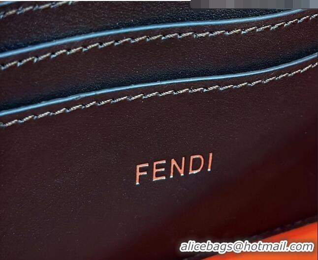 Famous Brand Fendi Peekaboo ISeeU XCross Bag in Grained Leather F3126 Orange 2023