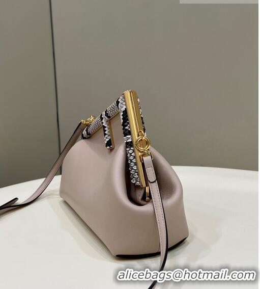 Super Quality Fendi First Small Leather Bag with Python-Look Printed F F0097 Nude 2023