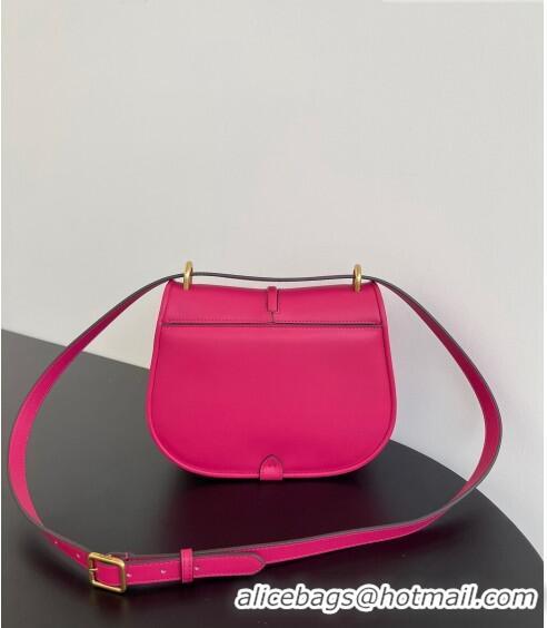 Wholesale Fendi C' mon Medium Satchel Bag in Smooth and Full-grain Leather F1035 Fuchsia Pink 2023