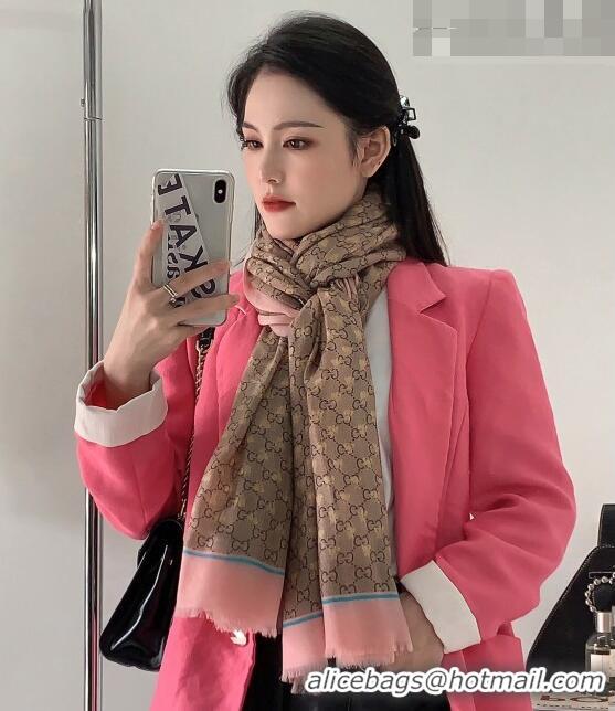 Top Grade Gucci Cashmere GG Bee Scarf 110x200cm G71406 Pink 2023