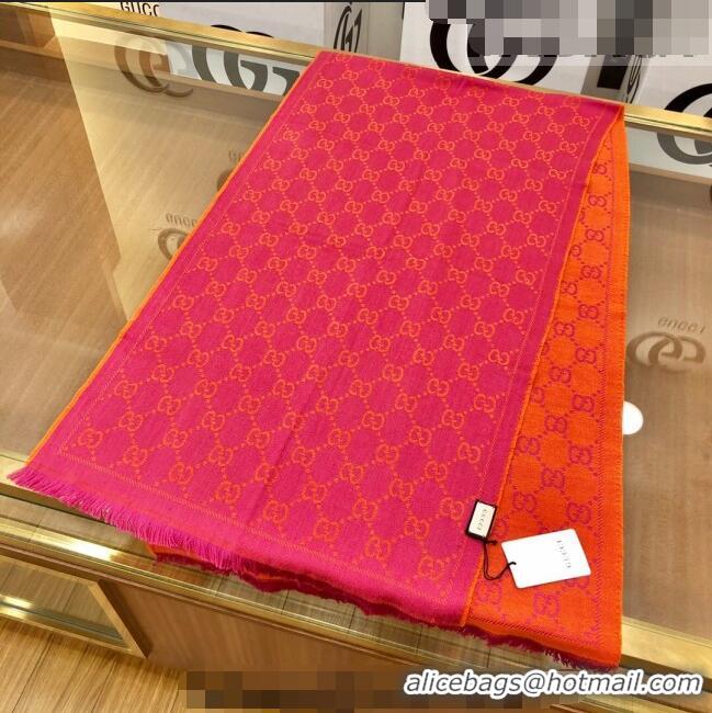 Trendy Design Gucci GG Wool Long Scarf 48x180cm 0803 Pink/Orange 2023