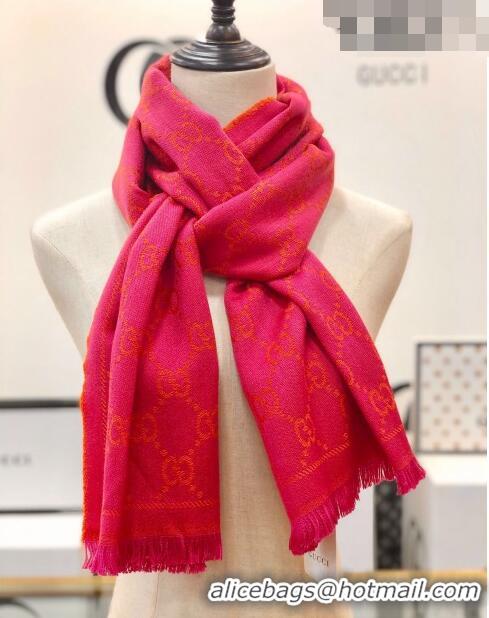 Trendy Design Gucci GG Wool Long Scarf 48x180cm 0803 Pink/Orange 2023