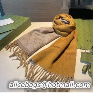 Classic Inexpensive Gucci Long Scarf 34x194cm 0815 Gold/Grey 2023