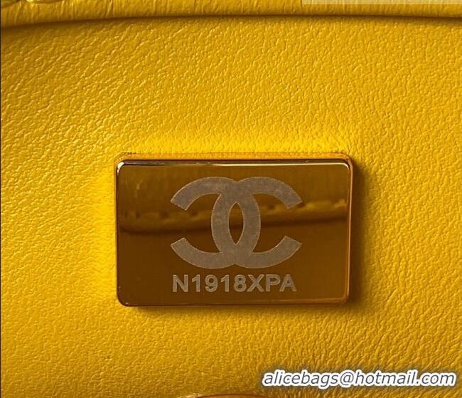 Famous Brand Chanel Lambskin Mini Flap Bag AS4165 Yellow 2023