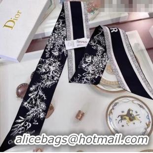 Buy Cheap Dior Silk Bandeau Scarf 6x105cm 053007 Black 2022