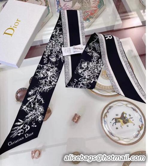 Buy Cheap Dior Silk Bandeau Scarf 6x105cm 053007 Black 2022