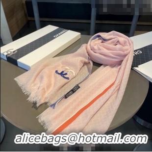 Top Grade Chanel Cashmere Scarf 105x180cm CH082202 Light Pink 2023