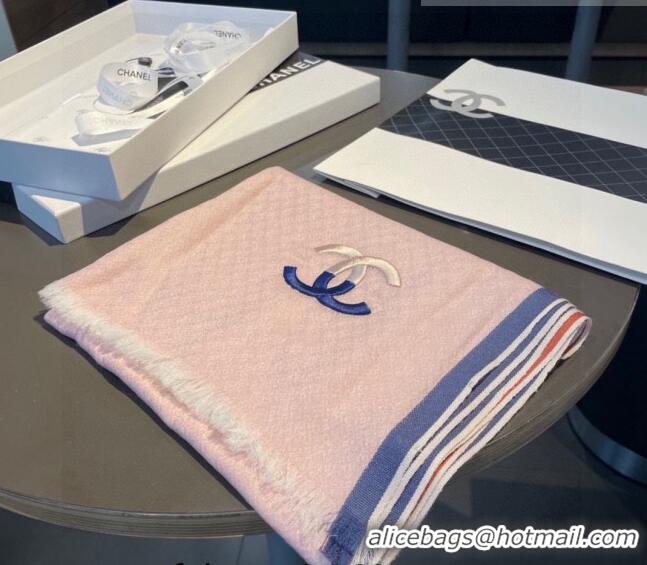 Top Grade Chanel Cashmere Scarf 105x180cm CH082202 Light Pink 2023