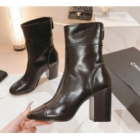 Hot Style Chanel Patchwork Calfskin Ankle Boots 8.5cm Black 802005