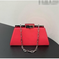 Shop Promotional Fendi Peekaboo Cut Medium Bag in Glossy Leather F5053 Pink 2023