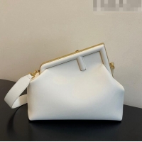 Super Quality Fendi First Medium Leather Bag 128L White 2023