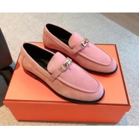 Expensive Hermes Destin loafers in Pink Suede 0530061