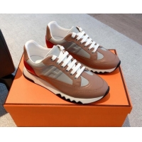 Low Price Hermes Trail sneakers in calfskin leather Brown/Grey 530079
