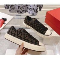 Buy Luxury Valentino Toile Iconographe Fabric Low-top Sneakers Brown/Black 427003
